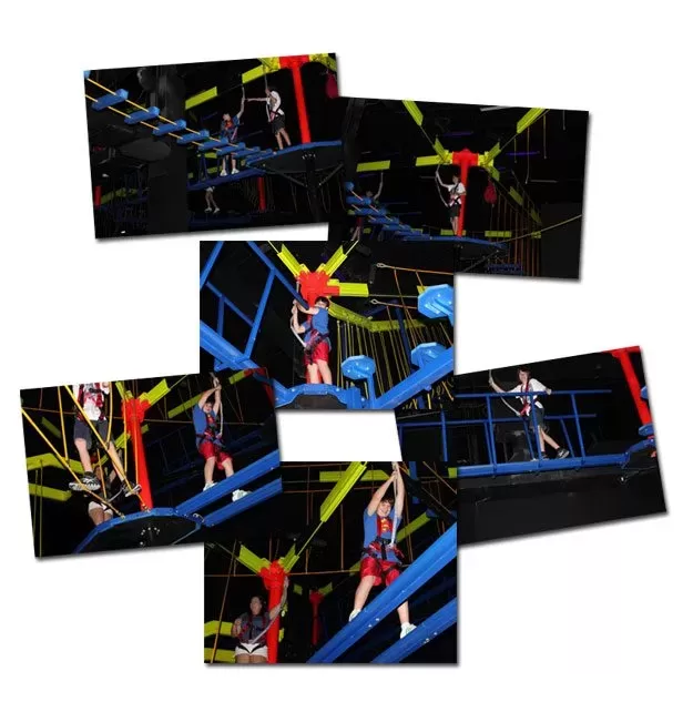 wonder-works-rope-course Family on the glow-in-the-dark ropes course inside WonderWorks Orlando.