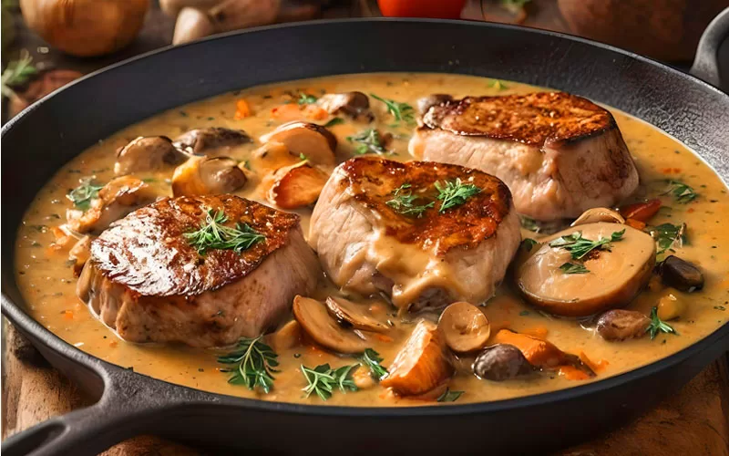 Golden Mushroom Porkchops