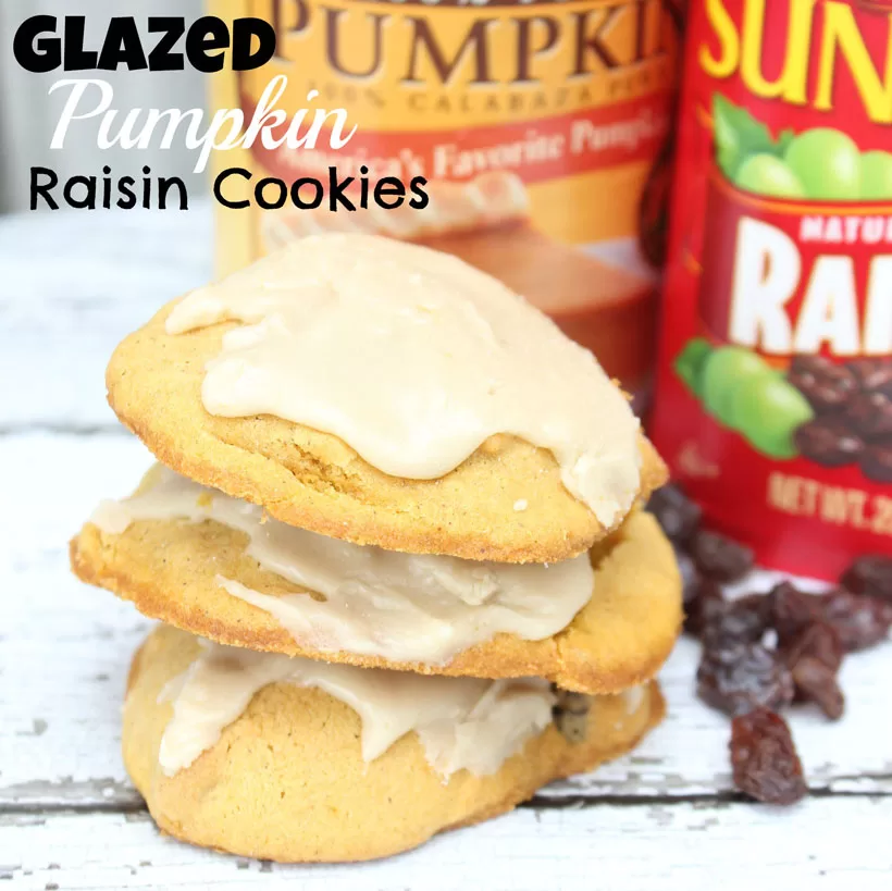 Glazed Pumpkin Raisin Cookies