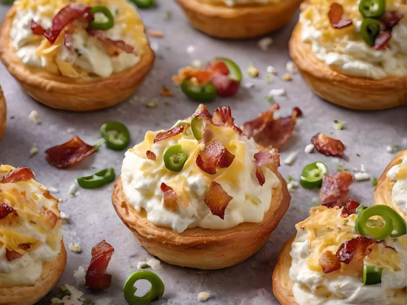 Bacon Pimento Cheese Puff Pastry Cups