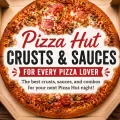 Pizza Hut pizza with thick crust and toppings featured in Pizza Hut crusts and sauces guide
