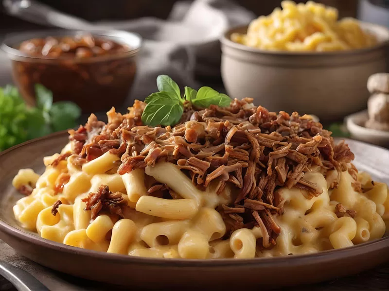 macaroni Cheese bbq pulled pork