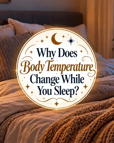 Cozy bedroom scene illustrating changes in body temperature during sleep