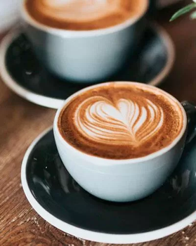 drinking coffee