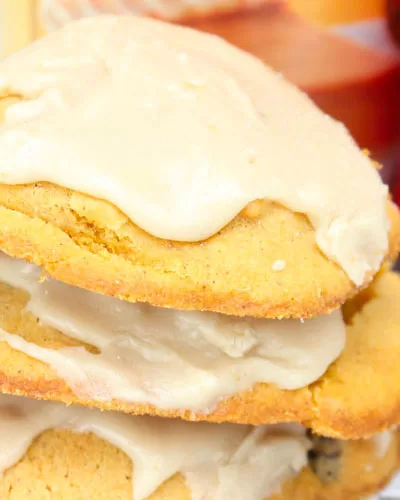 Glazed Pumpkin Raisin Cookies