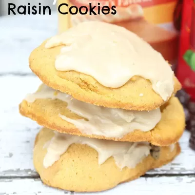 Glazed Pumpkin Raisin Cookies