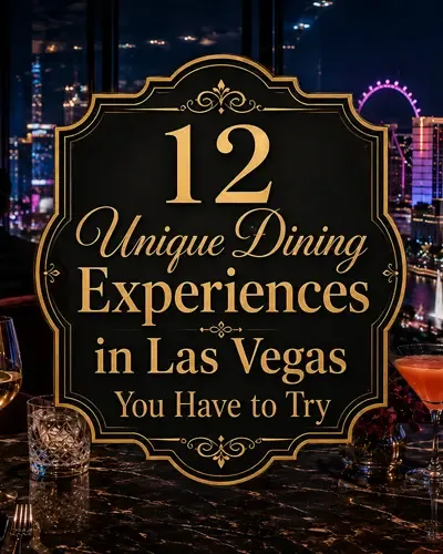 Elegant Las Vegas restaurant overlooking the illuminated Strip with fine dining, cocktails, and live entertainment.