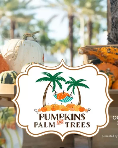 pumpkins and palm trees at The Loop
