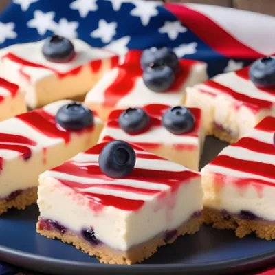 Homemade Cheesecake Bars Recipe: Celebrate in Patriotic Style