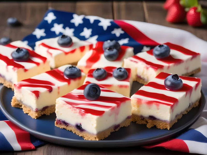 Flag Cheesecake bars