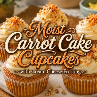 Moist Carrot Cake Cupcakes with Cream Cheese Frosting