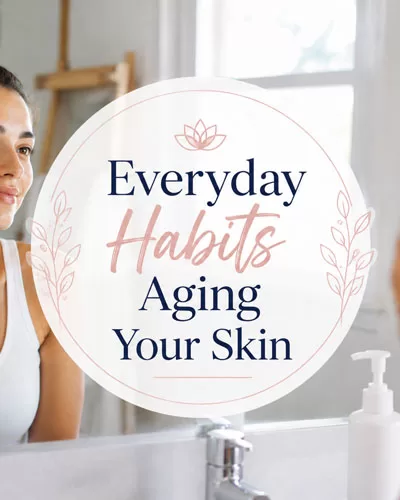 Everyday habits aging your skin featured image with woman applying skincare