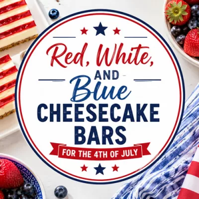 Red, White, and Blue Cheesecake Bars for the 4th of July