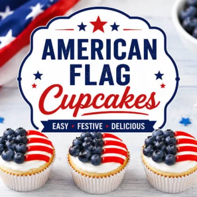 Patriotic American Flag Cupcakes for the 4th of July