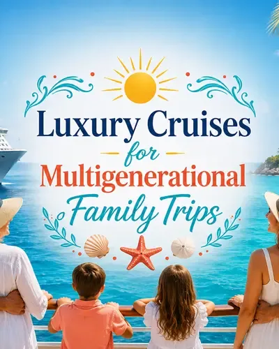 Luxury cruise ship with a colorful multigenerational family travel design.
