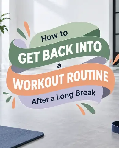 Home fitness equipment with motivational article title about restarting a workout routine.