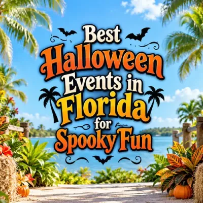 Best Halloween Events in Florida featured graphic with tropical decorations